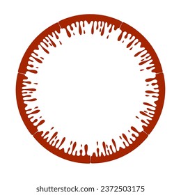 Red dripping paint drop and splash hand drawn for design