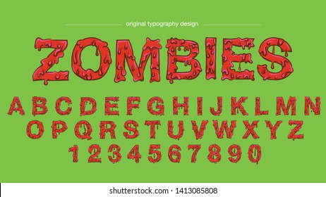 Red Dripping Style Typography Design