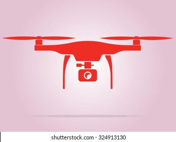 Red drone for logo design