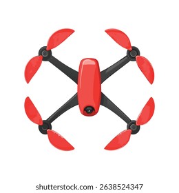 Red Drone Photography Equipment Aerial View Perspective