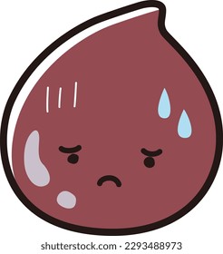 A red drop character with a troubled face (blood, food, medical, etc.)