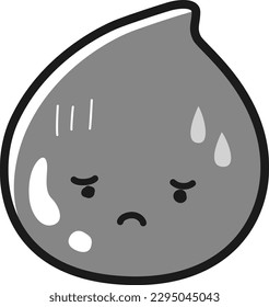 Cara roja con cara problemática (sangre, comida, atención médica, etc.) (blanco y negro)