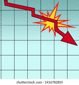 red drop chart. Pop art retro vector illustration vintage kitsch