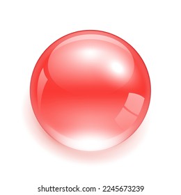 Agua de gota roja Aislada sobre fondo blanco. Complejo de vitaminas de solución de colágeno de la naturaleza. Tratamiento de belleza nutrición diseño de cuidado de la piel. Vector Realista 3D.