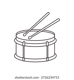 tambor vermelho com bateria tambores marchando banda ritmo de música ritmo baqueta som snare instrumento símbolo emoji ícone ícone vetor ilustração isolado flat