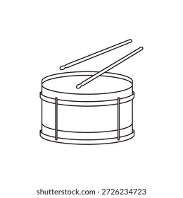 tambor vermelho com bateria tambores marchando banda ritmo de música ritmo baqueta som snare instrumento símbolo emoji ícone ícone vetor ilustração isolado flat
