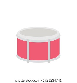 tambor vermelho com bateria tambores marchando banda ritmo de música ritmo baqueta som snare instrumento símbolo emoji ícone ícone vetor ilustração isolado flat