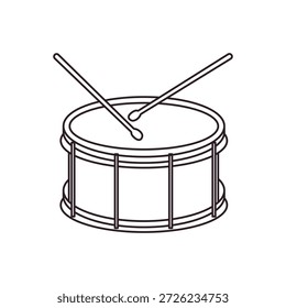 tambor vermelho com bateria tambores marchando banda ritmo de música ritmo baqueta som snare instrumento símbolo emoji ícone ícone vetor ilustração isolado flat