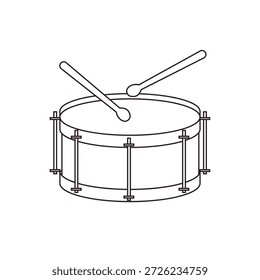 tambor vermelho com bateria tambores marchando banda ritmo de música ritmo baqueta som snare instrumento símbolo emoji ícone ícone vetor ilustração isolado flat