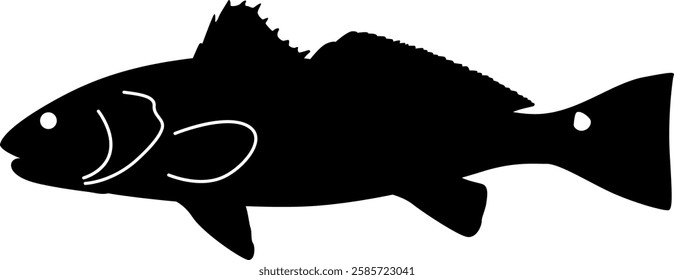 Red Drum Fish Digital EPs Vector graphics File