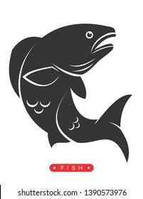 Red Drum Fish Vector, With A Silhouette Feel