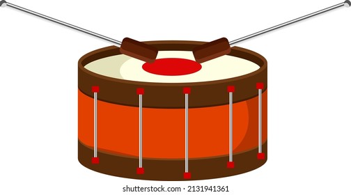 Red drum, illustration, vector on a white background.