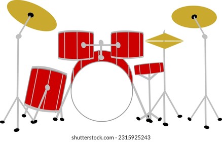 red drum set seen from the front