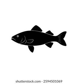 Red Drum Silhouette Vector Art | Black Red Drum Fish Illustration Design