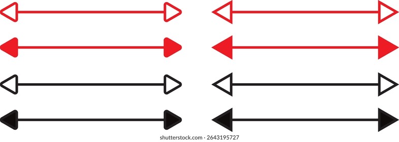 Red Dual semi circle Arrow icon.vector illustration,Two side arrow icon symbol, app and logo design, blue arrow icon, design eps 10,
