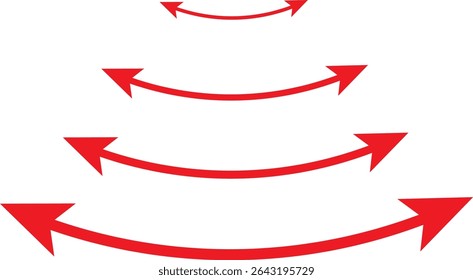 Red Dual semi circle Arrow icon.vector illustration,Two side arrow icon symbol, app and logo design, blue arrow icon, design eps 10,
