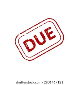 Red due vector illustration with distressed diagonal stamp on white background