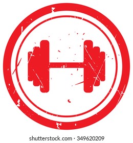 Red Dumbbell rubber stamp