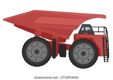 Red  dump truck. vector illustration