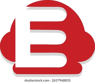 Red Dynamic "B and E News" Logo Design for Media with Cloud and Connectivity Elements