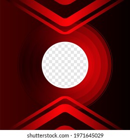 Red Dynamic Banner for Social Media with Transparent Background. Design your Account. Vector illustration