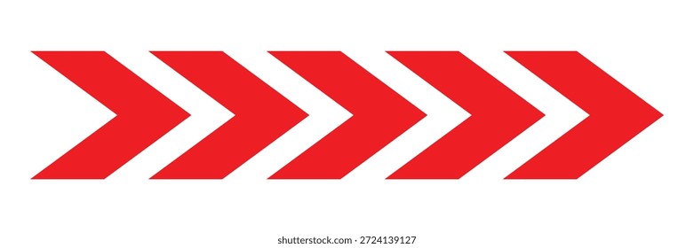 Símbolo de seta vermelha dinâmica móvel.  Simbolizando progresso, velocidade, direção, navegação, crescimento e inovação. Sinal de seta direcional design de vetor e ilustração.