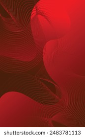 Partículas dinámicas rojas con fondo de onda Abstractas