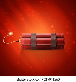 Red Dynamite isolated on a red background