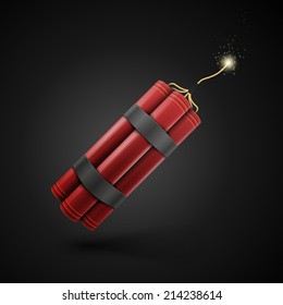 Red Dynamite isolated on a black background