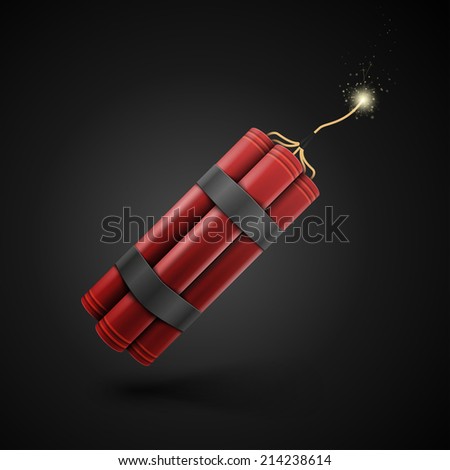 Red Dynamite isolated on a black background