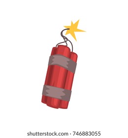 Red dynamite sticks with burning wick
