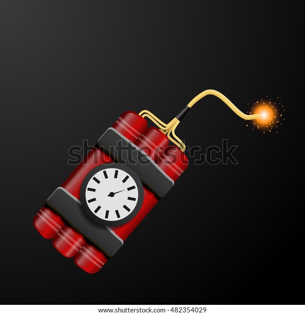 Red Dynamite Vector On Black Background Stock Vector Royalty Free