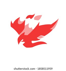 Red eagle illustration on white background for logo