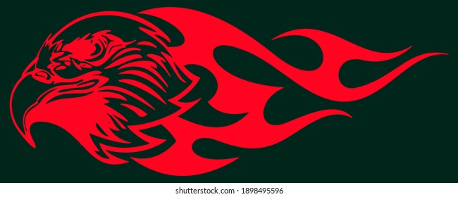 red eagle image, isolated on a black background, suitable for logos, suitable for t-shirts, paper bags, cloth bags, company brand symbols