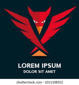 Red Eagle Logo . Vector illustration isolated on background .
