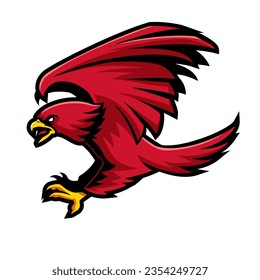 red eagle mascot vector illustration