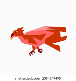 Red eagle robot freehand drawing vector