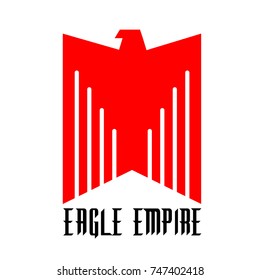 Red eagle silhouette. Vector eagle emblem set for company logo or brand logotype with eagle bird