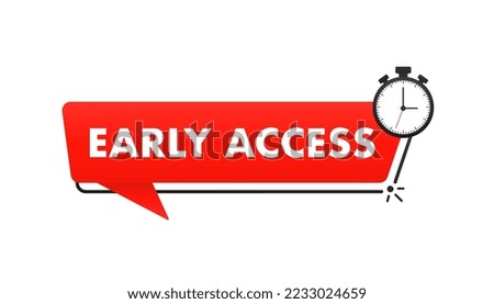 Red early access icon. Isolated on white background. Vector illustration