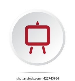 Red Easel icon on white web button