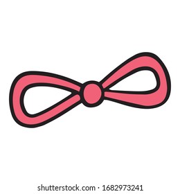 Red Easter bow tie icon. Hand drawn illustration of red Easter bow tie vector icon for web design