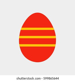 Red Easter Egg. Illustration. Flat Colors.