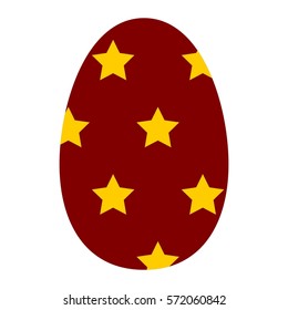 Red easter egg with yellow stars