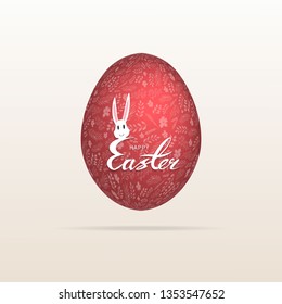 red easter eggs 3d vector background	