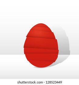Red easter origami style graphic element.