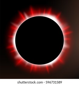 Red eclipse, Suitable for product advertising, natural events, horror concept and other. Vector Illustration
