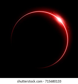Red eclipse, Suitable for product advertising, natural events, horror concept and other. Vector Illustration