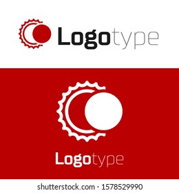 Red Eclipse of the sun icon isolated on white background. Total sonar eclipse. Logo design template element. Vector Illustration