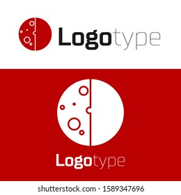 Red Eclipse of the sun icon isolated on white background. Total sonar eclipse. Logo design template element. Vector Illustration