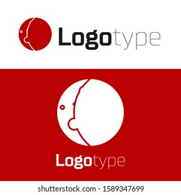 Red Eclipse of the sun icon isolated on white background. Total sonar eclipse. Logo design template element. Vector Illustration